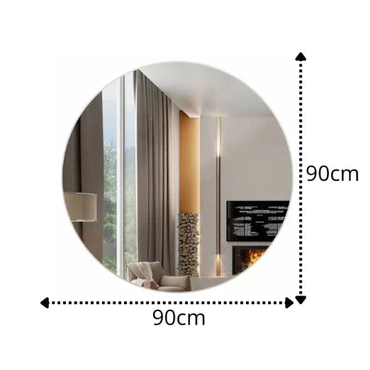 Gran espejo redondo decorativo de 90x90 en venta
