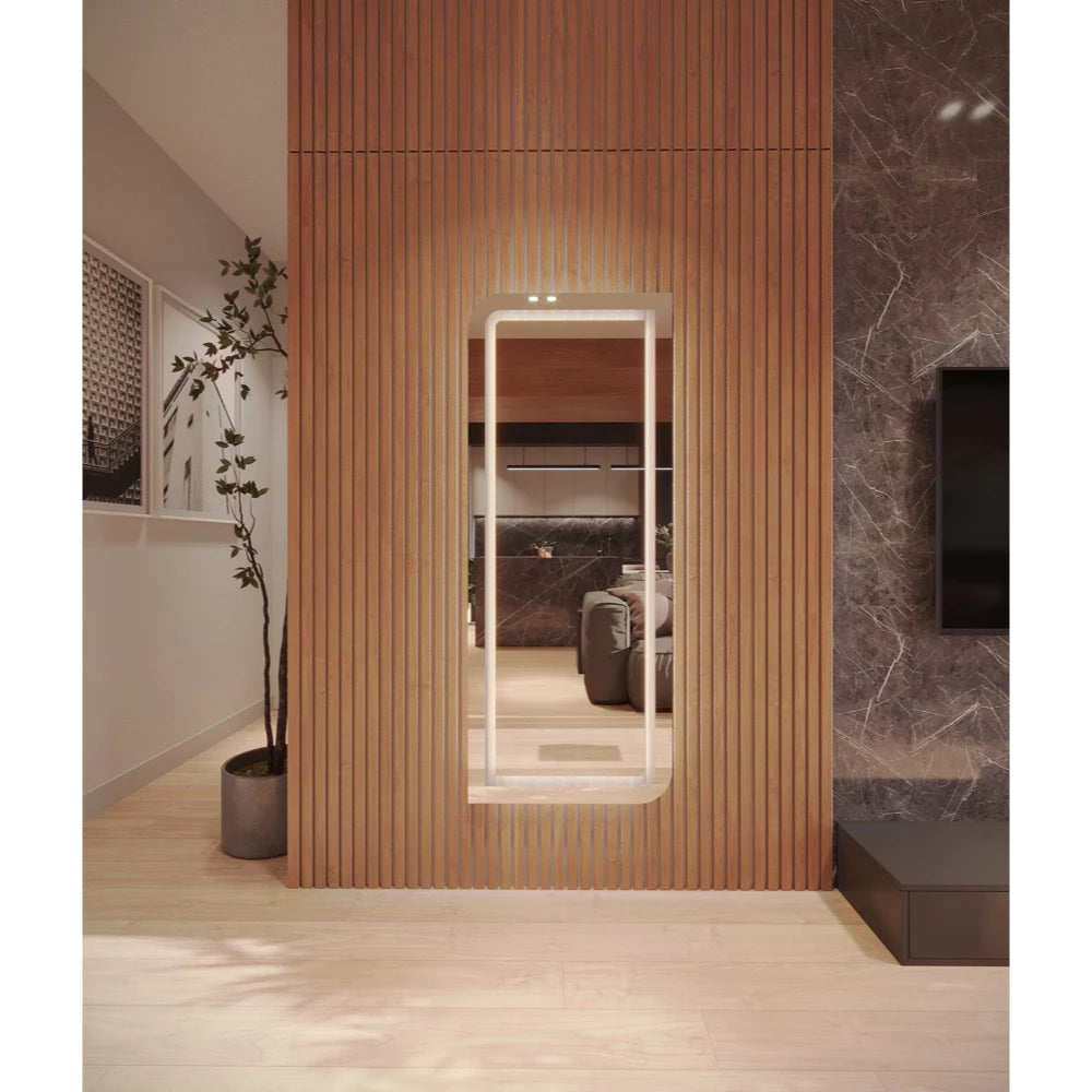 Espejo orgánico EL24 de cuerpo entero (170 x 70 cm) con brillo LED satinado - Oferta especial